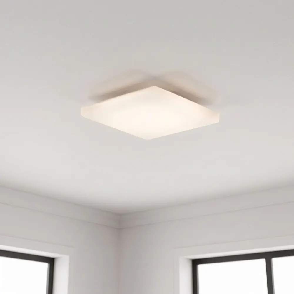 Painel LED Borda Infinita quadrado sobreposto no teto, sem moldura aparente
